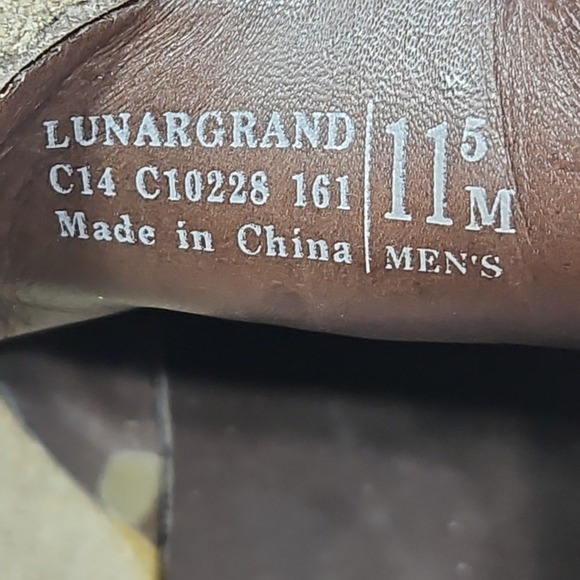 Cole Haan LunarGrand Wingtip Oxford Mens 11.5M Tan Red Suede Dress Shoes‎ C10228 main image 10